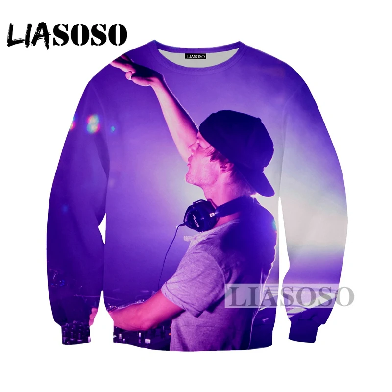 LIASOSO Autumn New Men Women DJ Singer Avicii Sweatshirt 3D Print Casual Harajuku Unisex Long-Sleeved Hip-hop Pullover A029-02 | Мужская