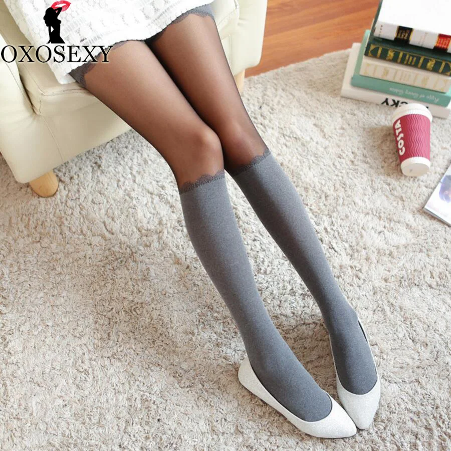 2017 на осень зиму Полосатый Одежда совмещенное ложное высокое тюрбан колготки