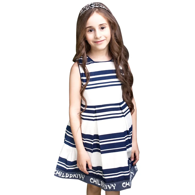 Childdkivy Girls Summer Dress 2019 Little Princess Striped Print Casual Clothes Kids Dresses For | Детская одежда и обувь