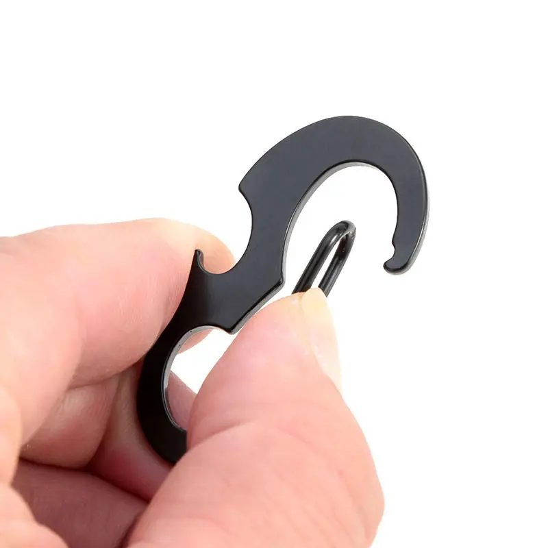 1 шт. Многофункциональный черный d образное кольцо Карабин пива олова открывалка