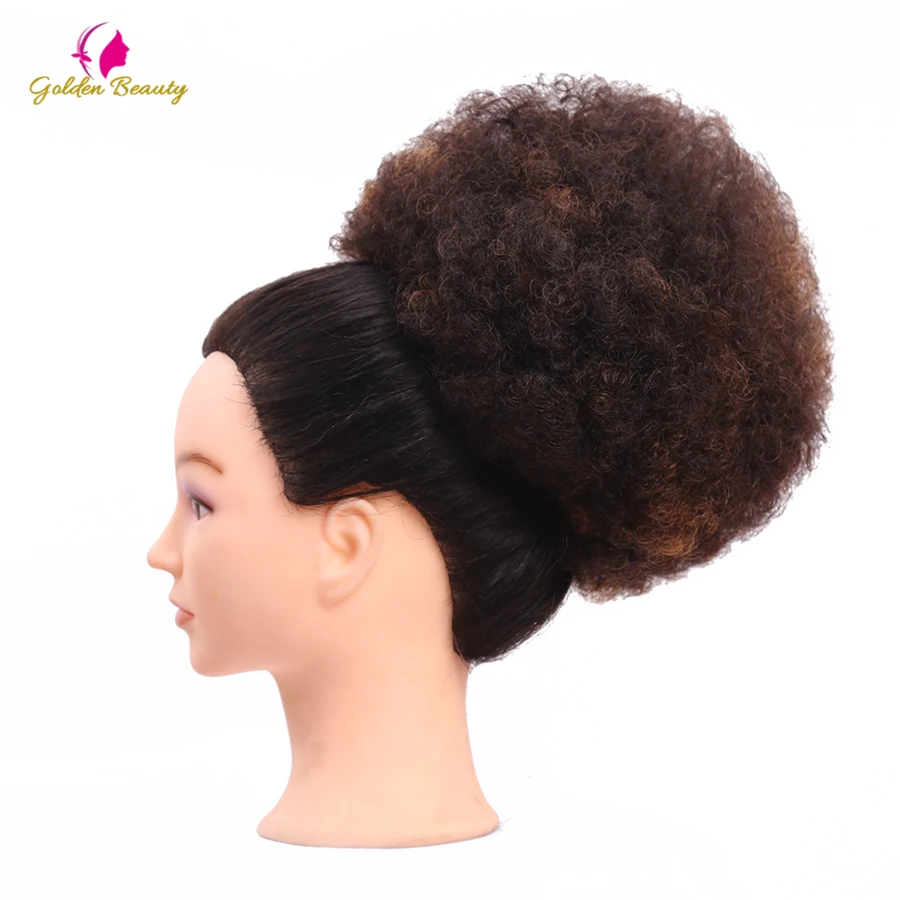 

Golden Beauty 6inch Women's Elastic Net Curly Chignon With Two Plastic Combs Updo Cover Synthetic Hair