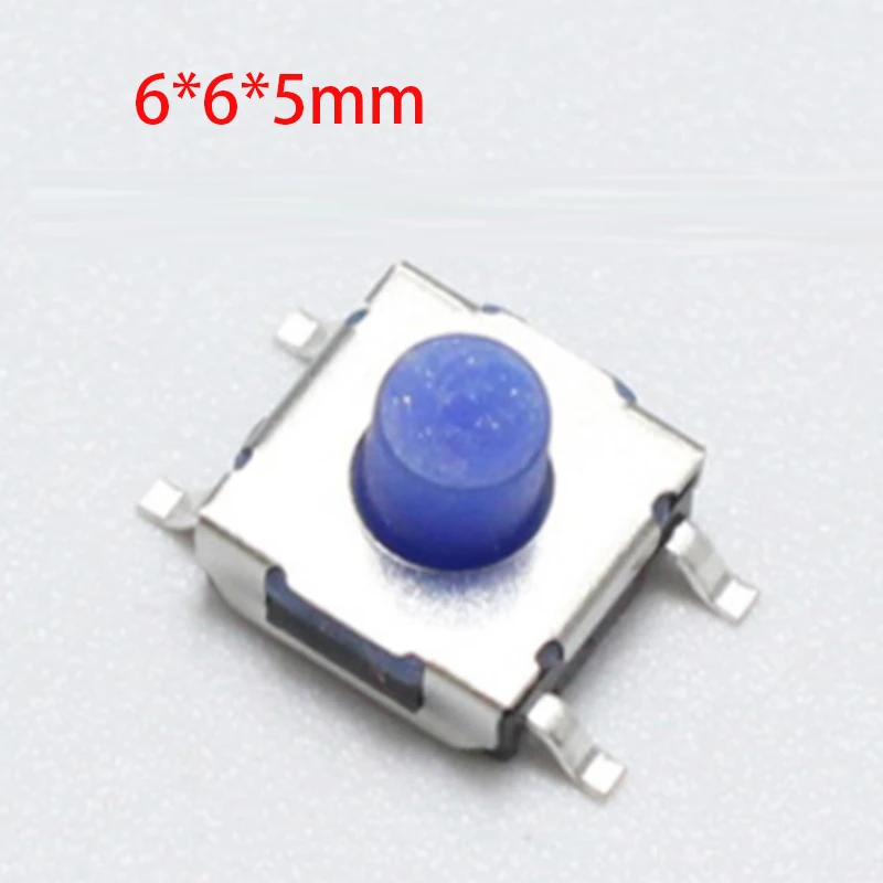 20 шт./лот 6x6x5 мм 6*6*5 4PIN прозрачный силиконовый беззвучный тактильный такт