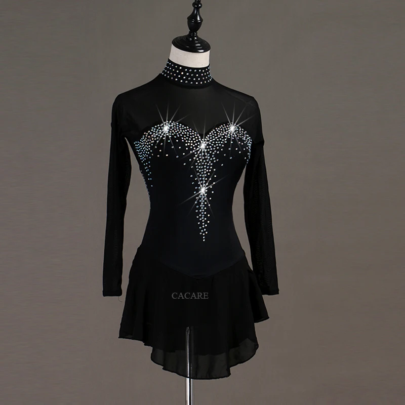 Customized Figure Skating Dress Latin Dance Women Latina Salsa Standard Dresses Leotard D0594 Rhinestones | Тематическая одежда и