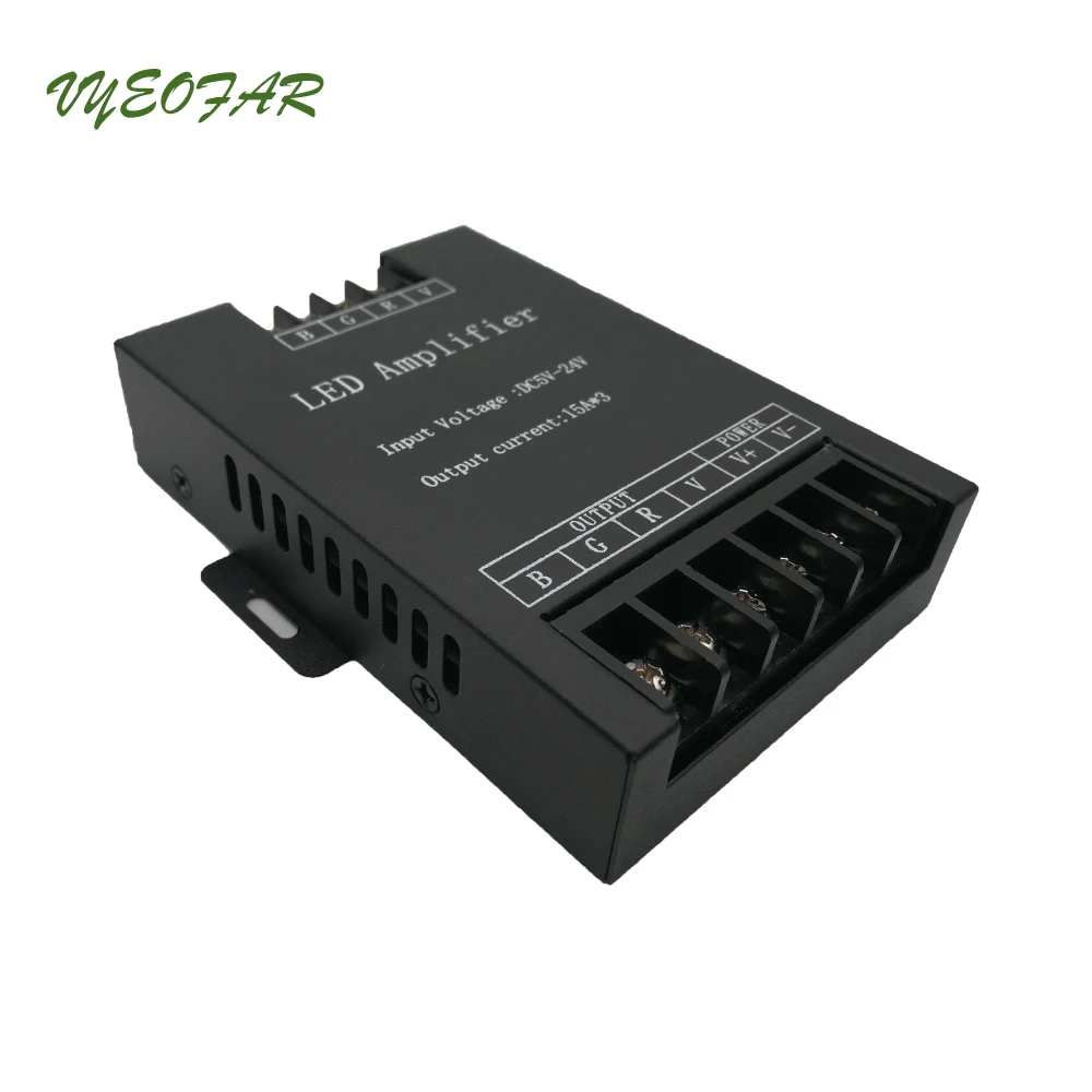 

Новый контроллер усилителя мощности Led RGB 5 В/12 В/24 В 15 А * 3 канала 45 а 3-канальный выход 5050 3528 усилитель сигнала полосы
