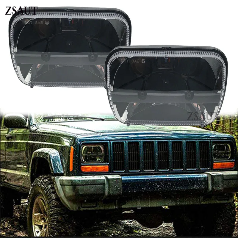 2 шт. для jeep Cherokee XJ 5x7 &quotпрямоугольный светодиодный фонарь 6x7 квадратный налобный
