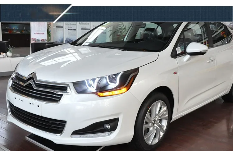 Автомобильный Стильный чехол для лобового фонаря для Citroen C4L 2013- фары светодиодный фары DRL Объектив Двойной Луч Биксеноновые HID аксессуары
