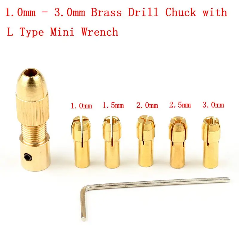 Hot 1.0-3.0mm Mini Drill Chuck Kit Micro Twist Electronic Dremel Keyless Adapter with 1Pc Wrench Tool Clamp | Инструменты