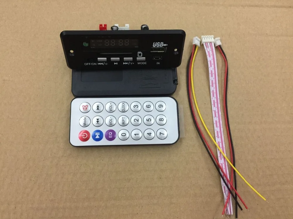 

Wholesale Brand New 10pcs/lot 7~12V Car Handsfree Bluetooth MP3 decode board with Bluetooth module+FM+free shipping-10000656