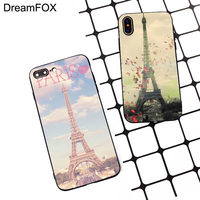 M122 Paris Eiffel Tower Black Silicone Case Cover For Apple iPhone 11 Pro XR XS Max X 8 7 6 6S Plus 5 5S 5G SE |