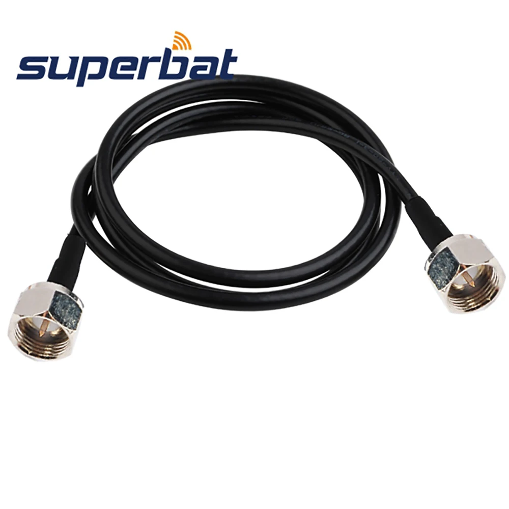 Superbat F Cable F Plug to Male Straight Crimp RG58 50cm Pigtail Cable RF Coaxial Jumper Cable Assembly RF Coaxial Cable