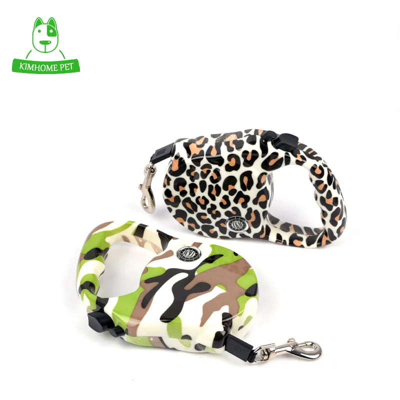 Цветные нейлоновые выдвижные автоматические поводки для дрессировки собак 3 м 5