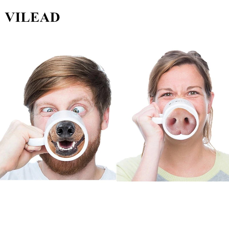 Vilead креативный керамический I am Dog Pig Nose кружка смешная кофейная кружка с изображениями животных Новинка хороший день средний палец Милая чашка 3D чайные кружки
