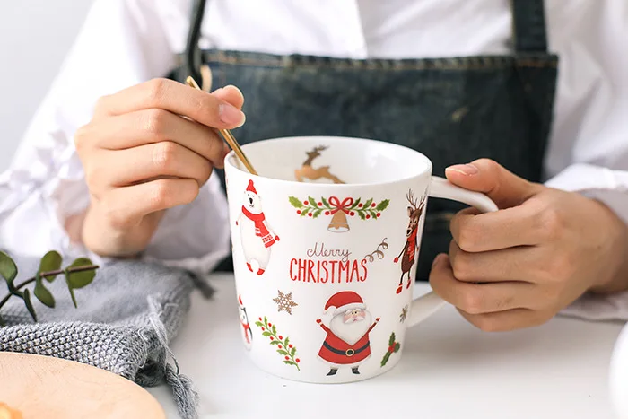 550 мл Творческий MERRY Рождество кружка для кофе чай молоко пиво дорожные подарки декоративный стол посуда напитков большой Керамика чашки и кружки