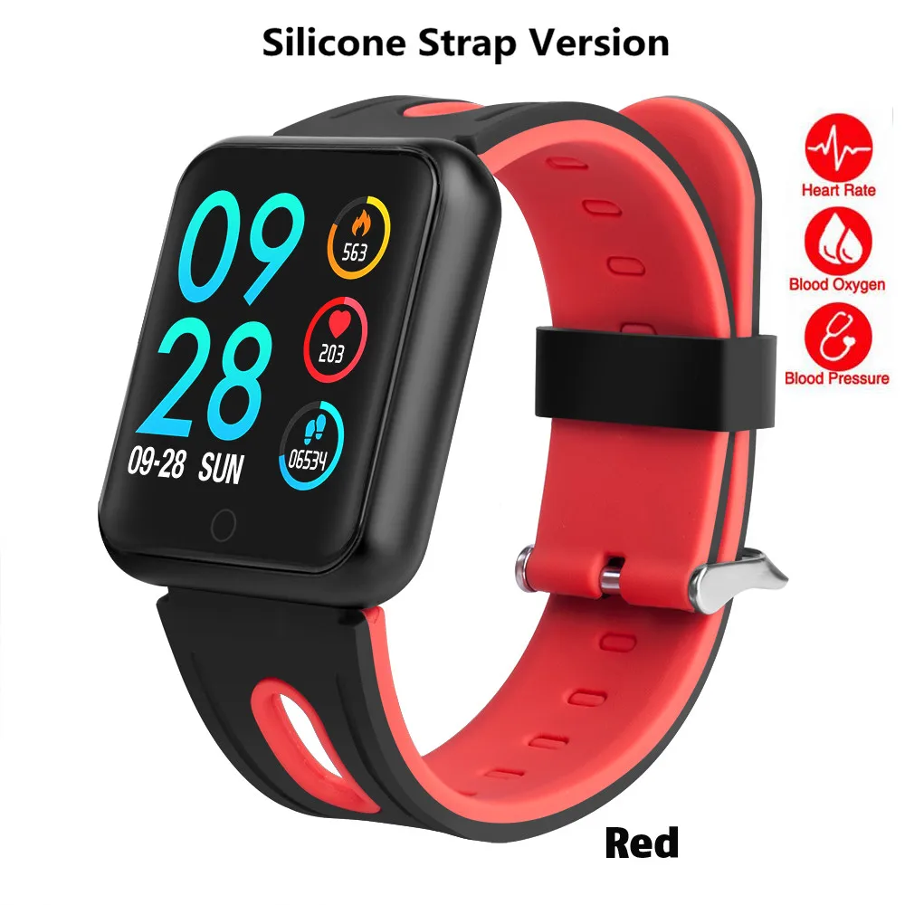 silicone red P68 Смарт-часы браслет IP68 водонепроницаемый мульти-спортивный режим Браслет Смарт-напоминание Пульс смарт-браслет приложение многоязычный - Цвет: silicone red