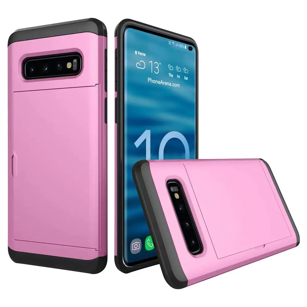 Светло-фиолетовый Чехол для samsung Galaxy S10 Plus, чехлы с карманом для карт, Роскошный чехол для телефона, чехол для Galaxy ys10 S10Plus S10e S 10 E 10 S, чехол для ПК, Fundas - Цвет: Светло-фиолетовый