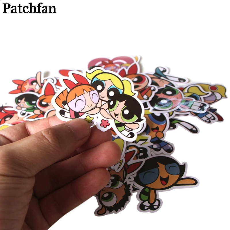 Patchfan 36 шт. Powerpuff девушки мультфильм забавные наклейки для скрапбукинга DIY ноутбук скейтборд мотоцикл домашние декоративные значки A2014