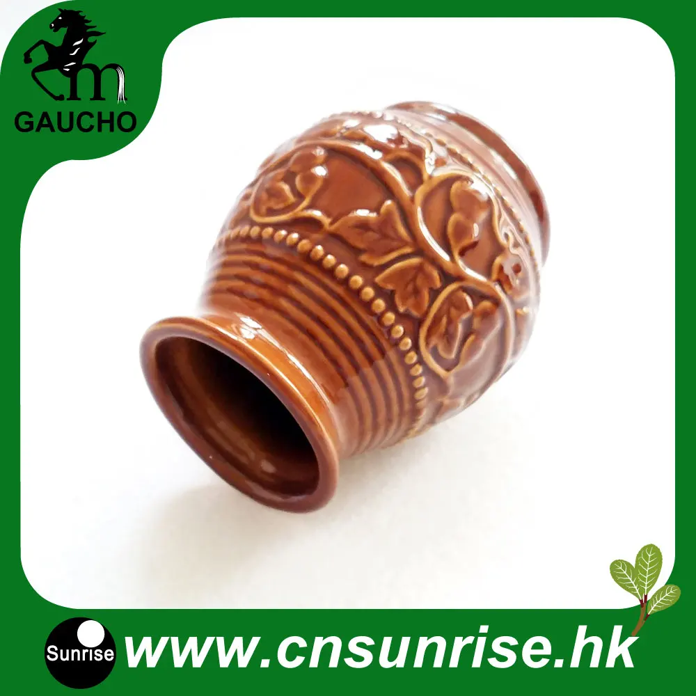 Керамические чашки Yerba Mate 1 шт./лот с тиснением рисунком калабазы|shipping rail|shipping