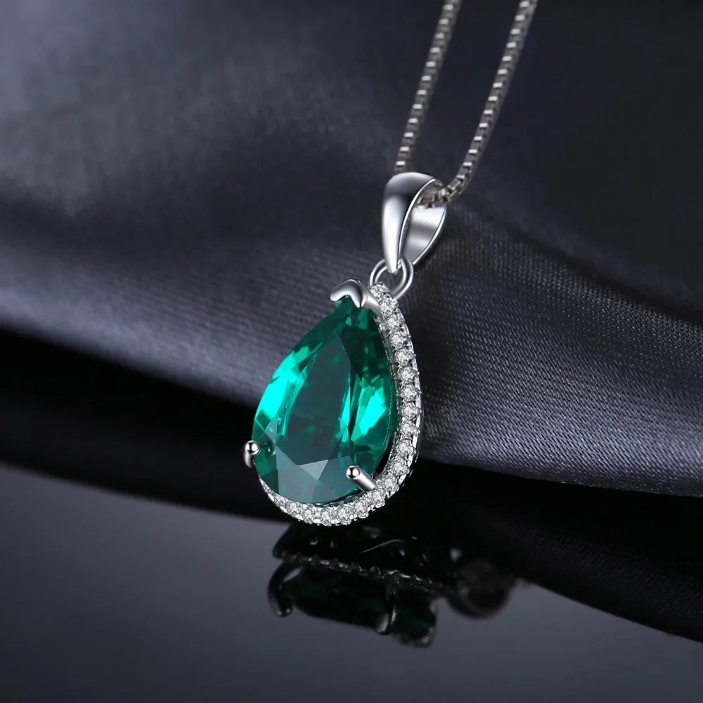 Jewelrypalace груша 6ct создан Изумрудный кулон из натуральной Твердые 925 Серебряные ювелирные изделия без цепи|pendant
