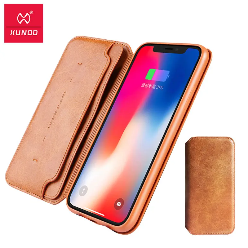XUNDD для iPhone X XS MAX XR кожаный текстурный мягкий чехол телефона полное покрытие слот