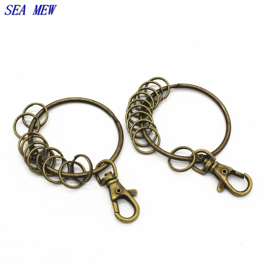 SEA MEW 1 комплект металлический сплав 85 мм Большой брелок цвет родий с 10 маленькими