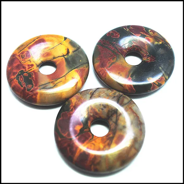 2 шт. натуральный камень Пикасо пончики Натуральный Полудрагоценный ювелирные