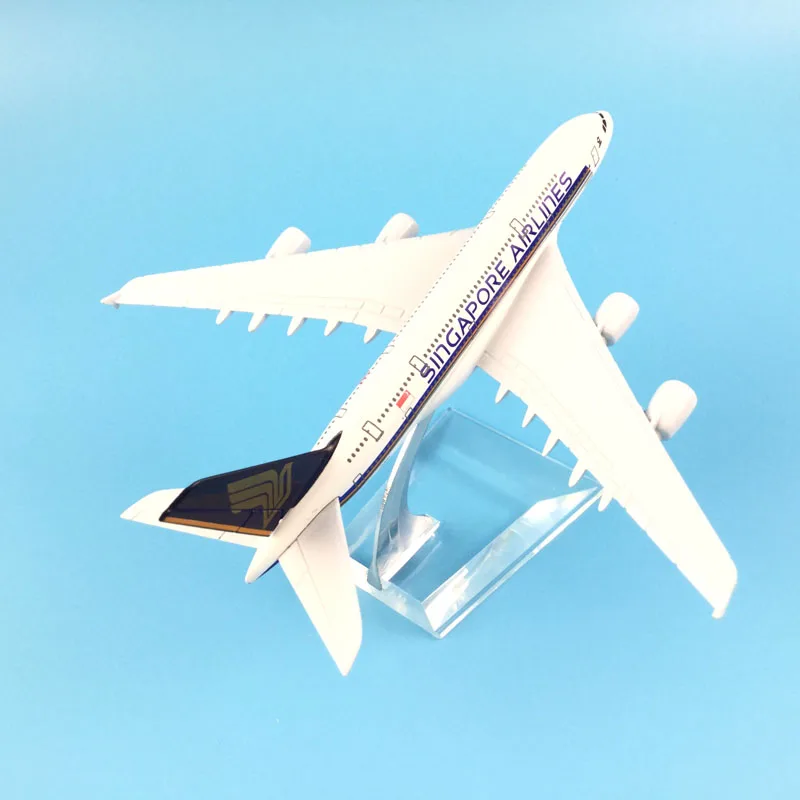 16 см модель самолета Сингапур AIRLINES Airbus A380 отлитая сплав игрушка в виде коллекции