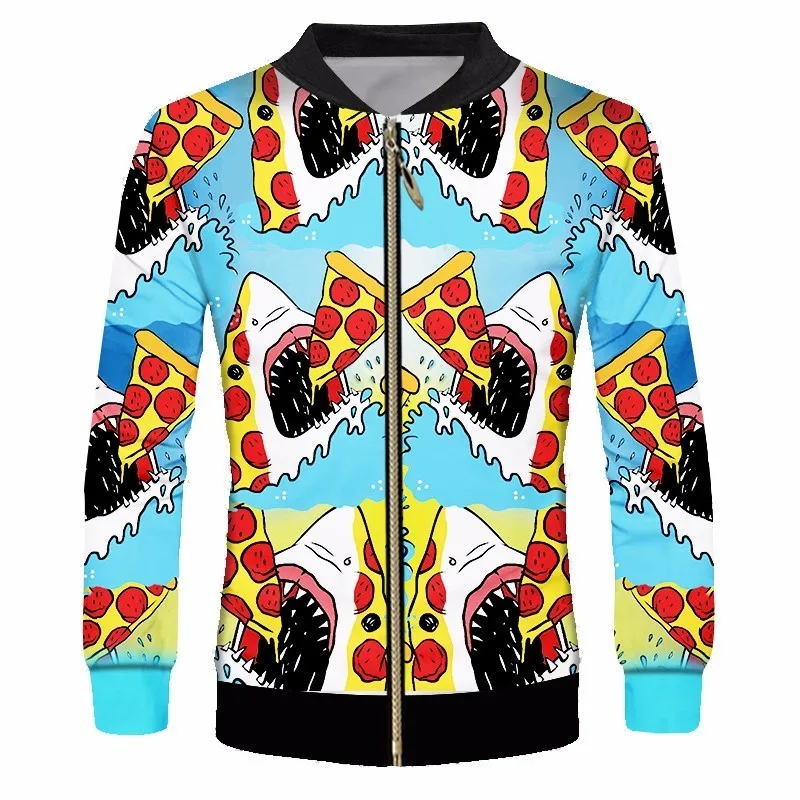 OGKB симпатичная мультяшная забавная куртка унисекс с принтом акулы пиццы ешью
