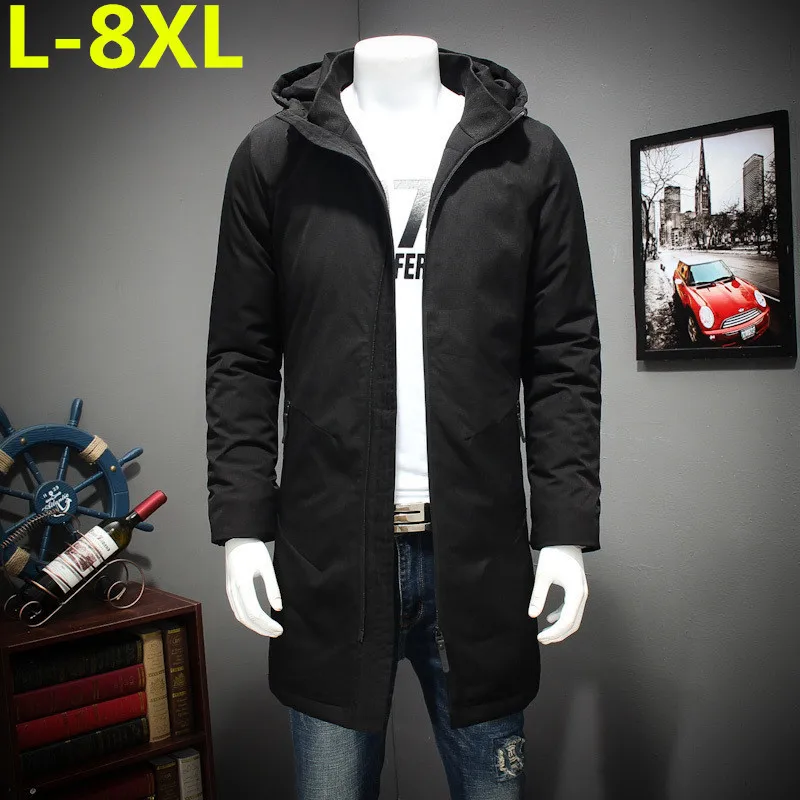 8XL плюс размер в длинном зимнем хлопковом подкладе одежда мужская XL теплое пальто толстая Толстая куртка с капюшоном хлопковый пуховик