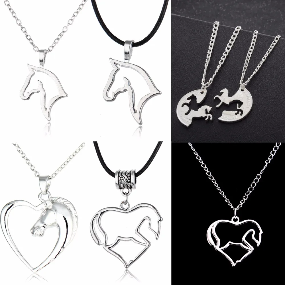 

Подвеска в виде головы лошади с животными, ожерелье из кожаной веревки, ожерелья для женщин, влюбленных пар, лучшие друзья, вечерние подарки,...