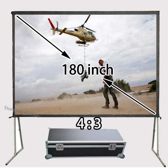 

New Quick Folding Frame Projector Screen 180inch Floor Stand Stable Front Projection Screens 4:3 Suit For Private Theater