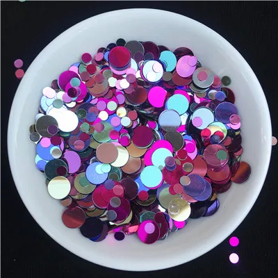 Random Mix Colors 2400 шт./лот мульти Размеры 3 мм 6 мм Круглый Dot форма, Сыпучие блёстки пайетками ногтей Красота, сумки, украшения, свадебные конфетти украшения - Цвет: Random Mix Colors