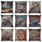 Горячая Распродажа темные Волшебные существа таинственный Монстр удивительные Фэнтези животные кошка олень птица лиса Тигр Змея Подушка диванная подушка