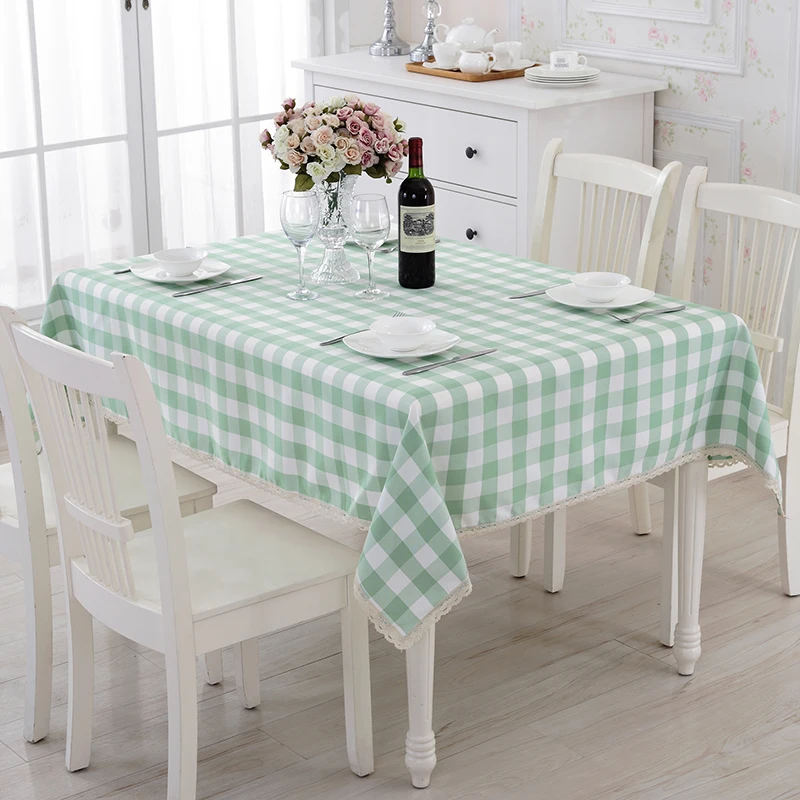 WLIARLEO пасторальная скатерть простая прямоугольная зеленая клетчатая с принтом