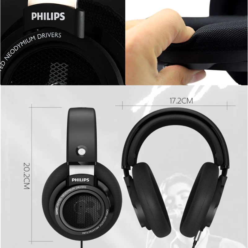 Philips SHP9500 HIFI Professional наушники Active шум отмена неодимовые драйверы гарнитура для Xiaomi