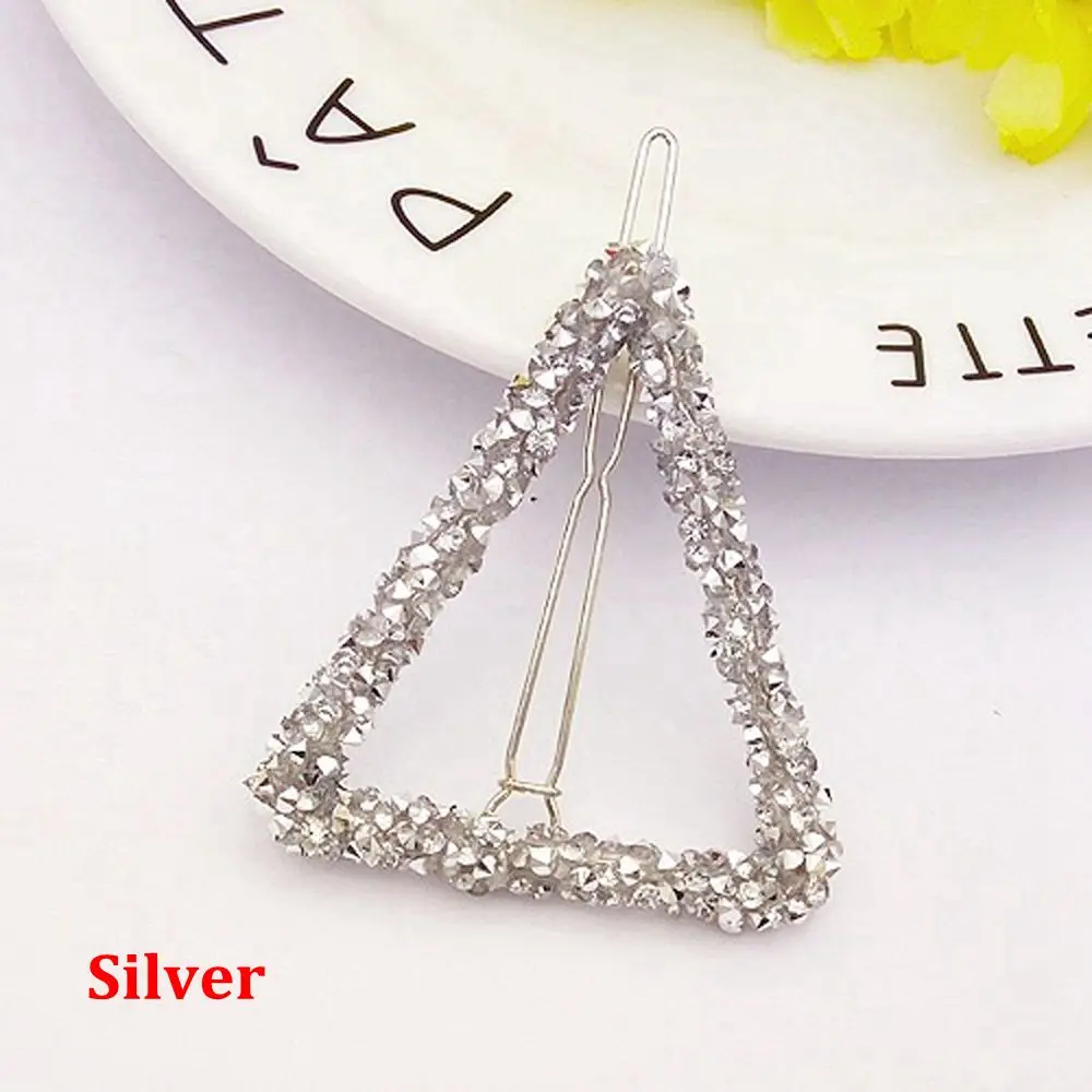 Triangle Silver 1 шт., модный с кристаллами, со стразами, шпилька, звезда, треугольник, круглая форма, женские заколки для волос, заколки, аксессуары для укладки волос - Цвет: Triangle Silver