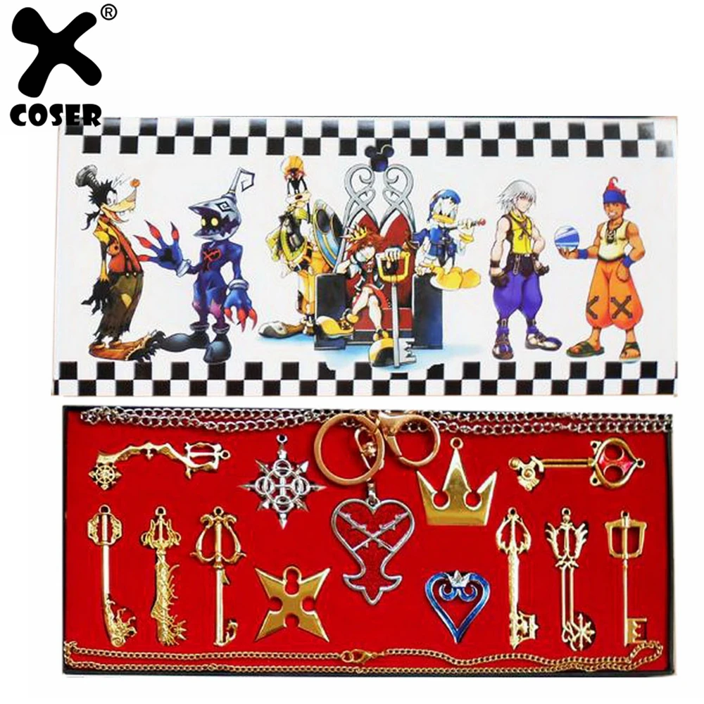 XCOSER Kingdom Hearts аниме Металл Keyblade Меч оружие набор из 8 Высокое качество косплэй