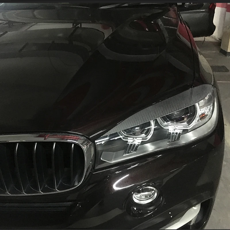 

F15 Auto Carbon Fiber Headlight Eyelid Cover Headlamp Eyebrow Trim for BMW X5 2014 2015 2016 2017