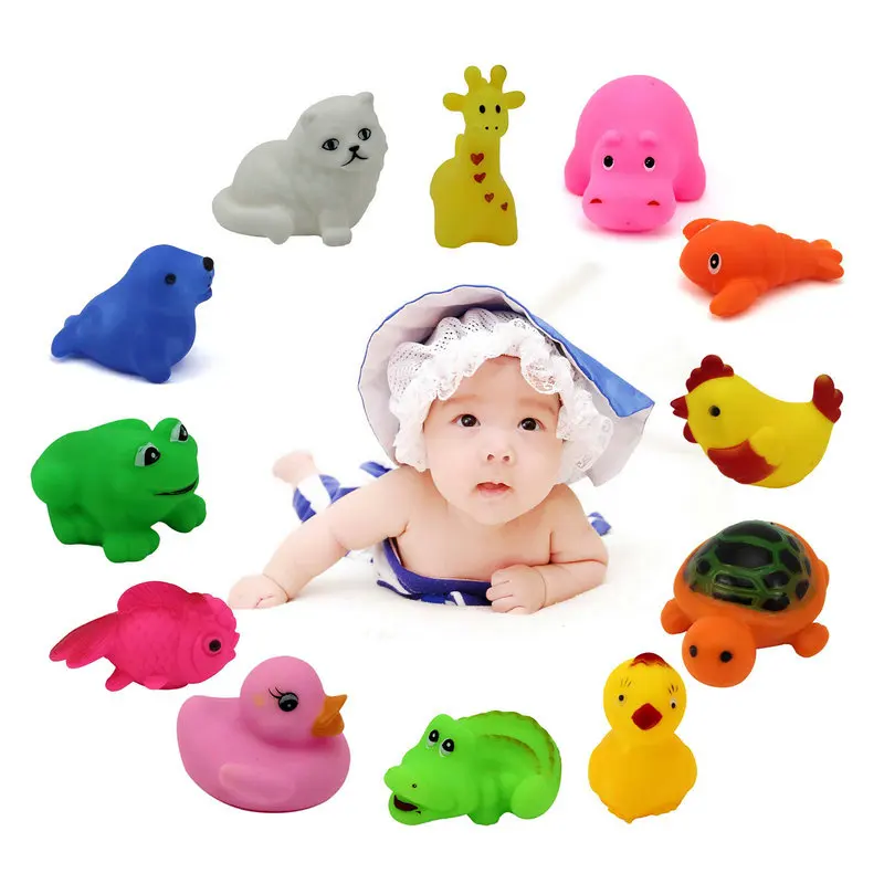 12 шт./компл. детские игрушки для бассейна видов животных|baby bath shower|bath gamesbathing toy