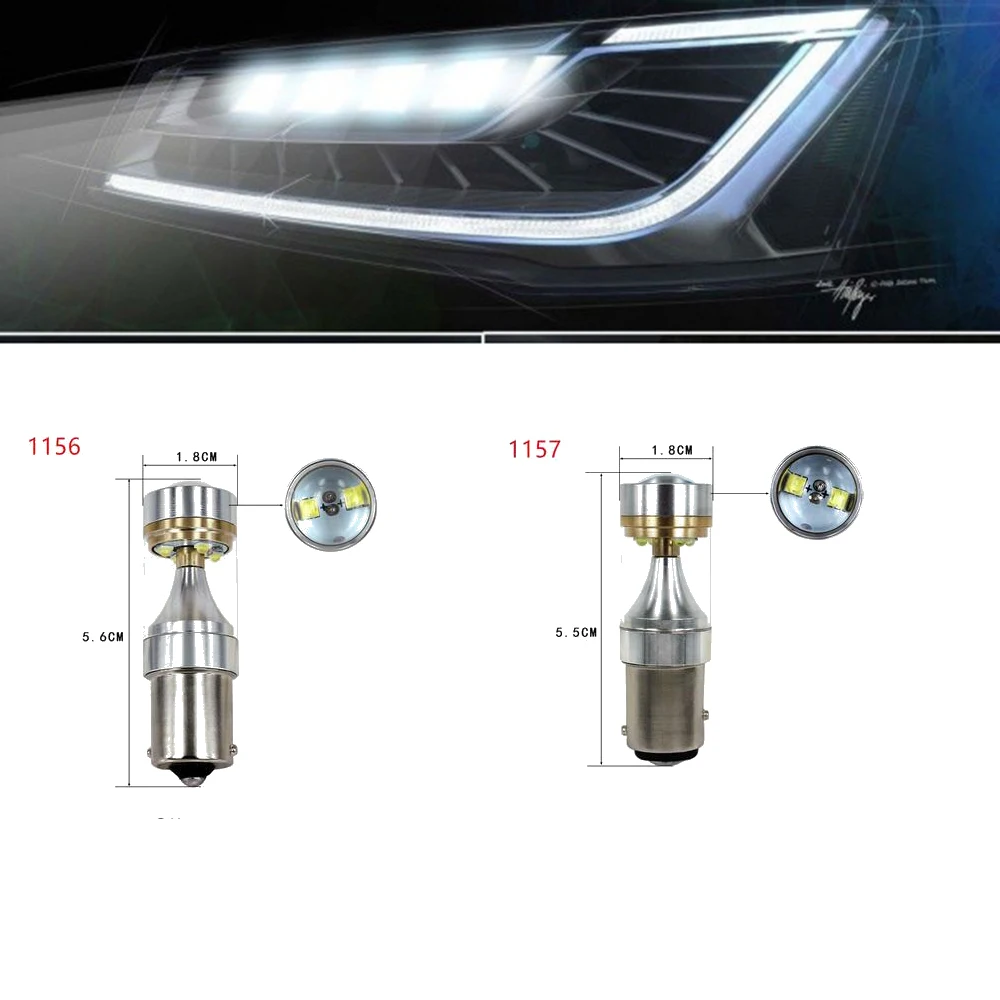 2X автомобильный стоп светильник лампа 1156 1157 30 Вт XBD 6SMD 12 В конический излучающий