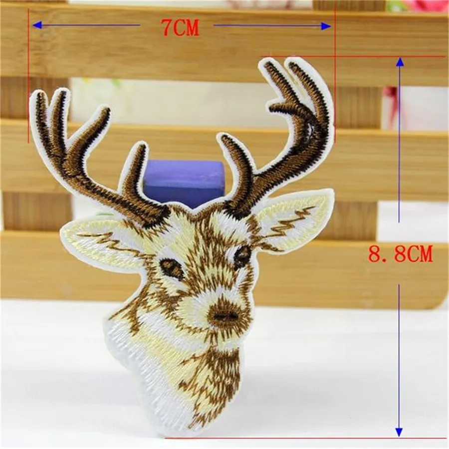 2 шт. вышитые железные нашивки для одежды милые животные лося справиться с