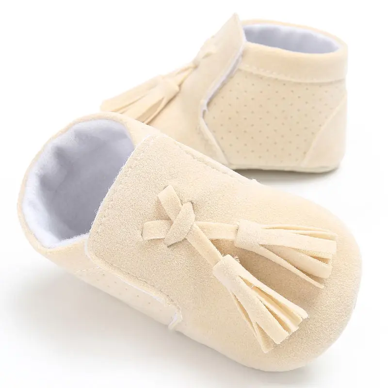 Новый стиль искусственная замша одноцветная кожа для новорожденных маленьких