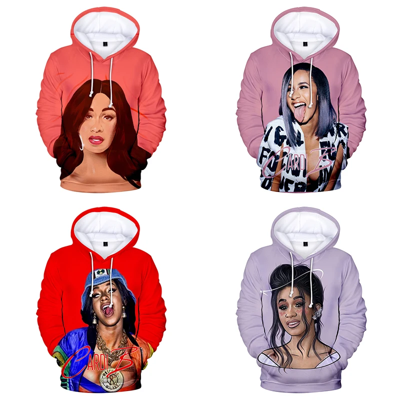 3d толстовки пуловер Забавный Милый Cardi B принт модная Толстовка для мужчин и женщин Толстовка Повседневная с длинным рукавом унисекс 3D толстовки с капюшоном топы