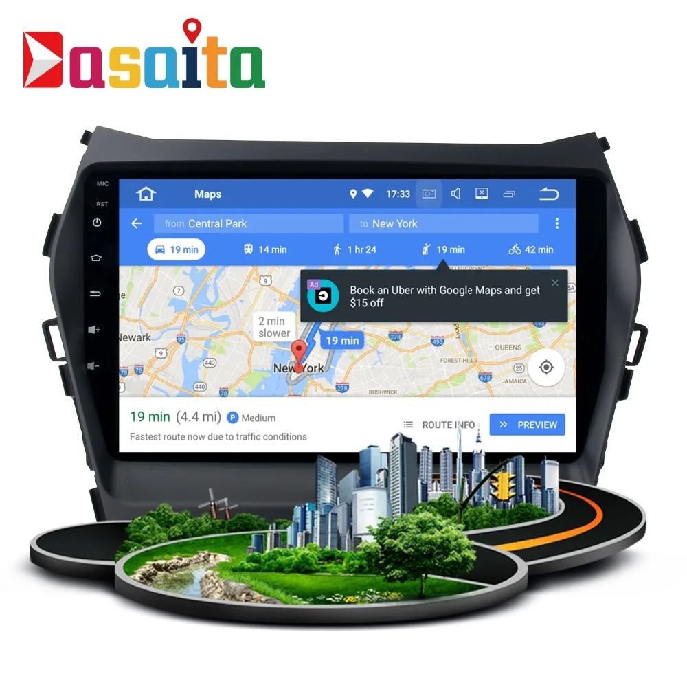 Автомобиль 2 din Android gps для hyundai Santa fe 2013 2017 IX45 авто навигации головное устройство