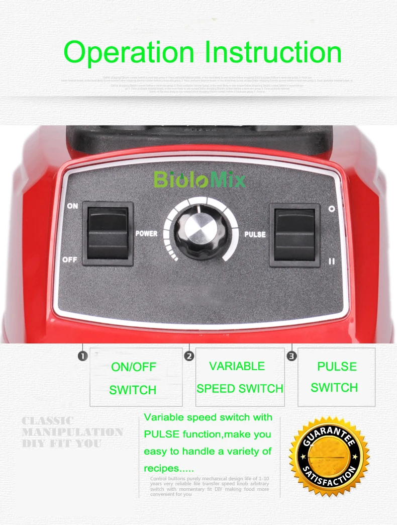 3HP 2200 Вт 2L BPA бесплатно Профессиональный высокомощный блендер, Миксер для еды, соковыжималка, подставка, фруктовый процессор, зеленые смузи