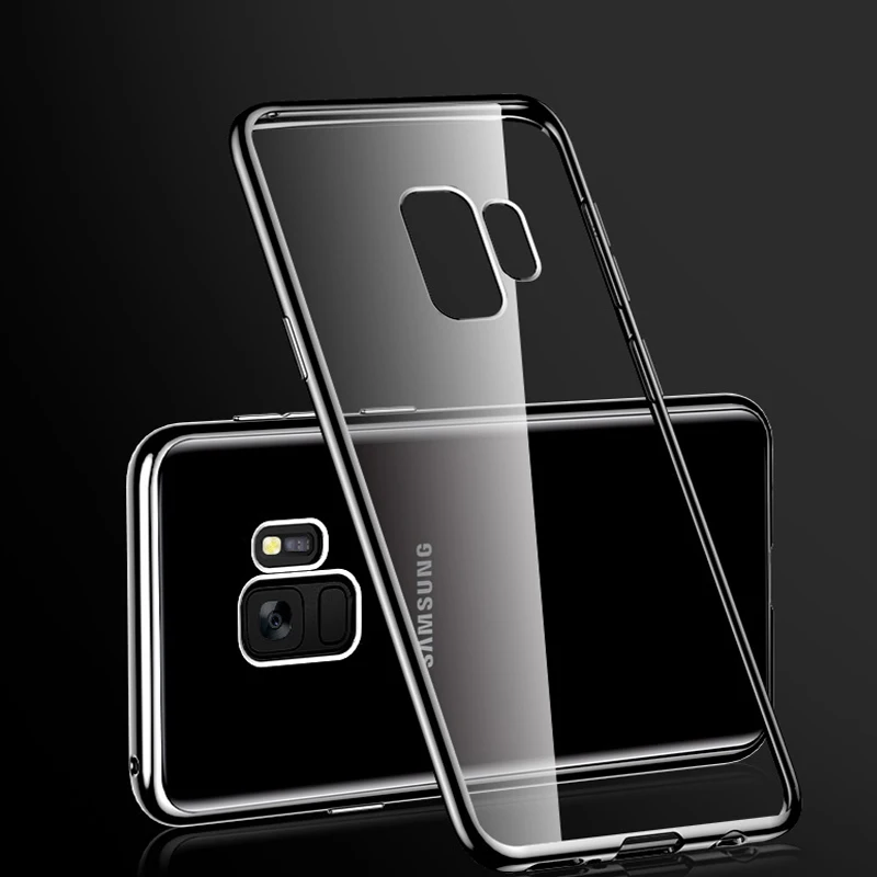 Чехол для мобильного телефона galaxy S10 S9 S8 plus черные стеклянные Чехлы Samsung NOTE 9 note 8