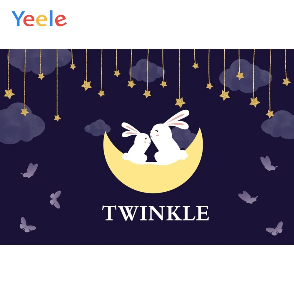 Yeele Twinkle Star Moon Rabbit Party фотография для детей Фон детской фотосъемки ночная сцена