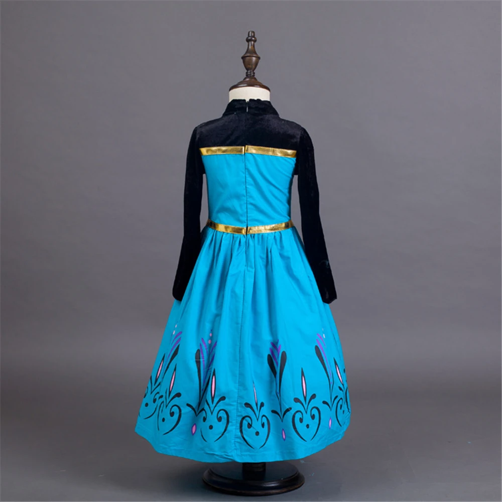 Girl Elsa Coronation Dress Up Halloween Snow Queen Elza Princess Costume Girls Long Sleeve Party Cosplay Costumes | Детская одежда и