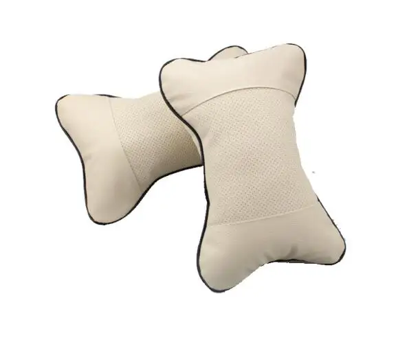 2 Pieces New Arrival Car Neck Pillows Both Side Pu Leather Single Headrest Fit For Most Cars Filled Fiber Universal Pillow | Автомобили и