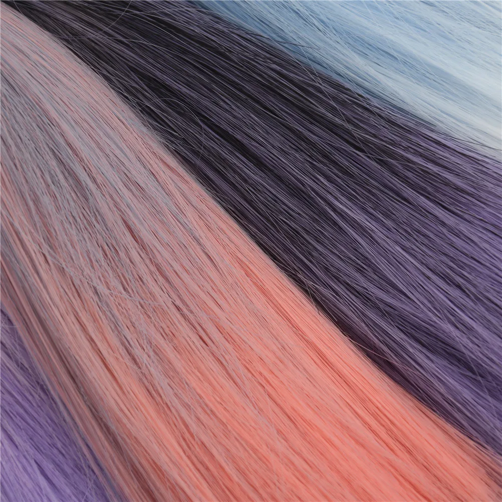 

High-temperature Wire Doll Hair Wigs 15cm Straight Hair For BJD SD Blyth Dolls Chole Doll Wigs Gradient Color Doll Accessories
