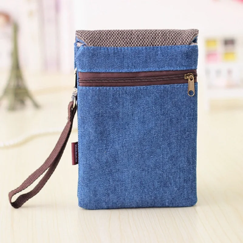 (Холст + Джинса) Женский кошелек для монет маленькая сумка мини через плечо
